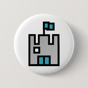 Chateau Castle Blue 2 Inch Round Button