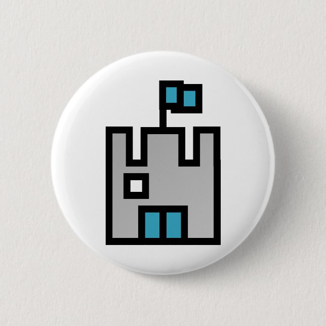 Chateau Castle Blue 2 Inch Round Button (Front)