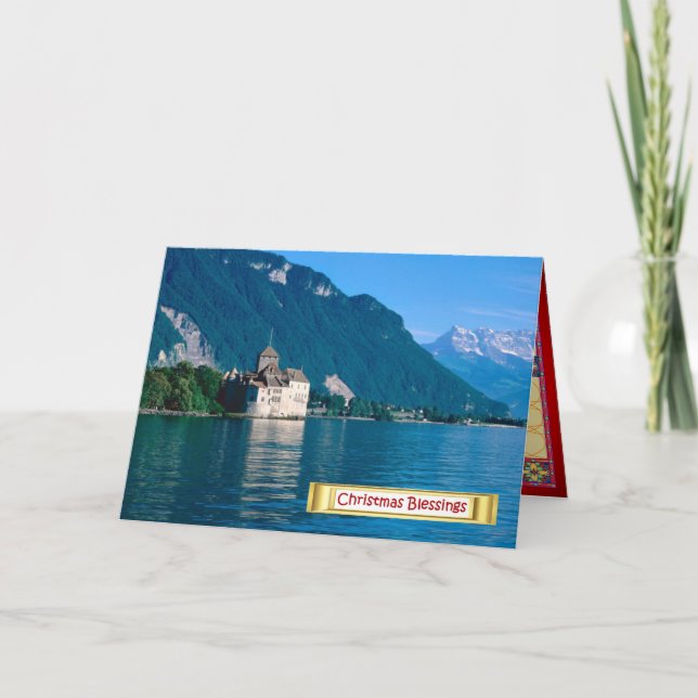 Chateau chinon, Lake Geneva 2 Holiday Card (Front)