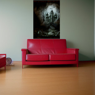 Château dans la forêt noire   AI Art Poster