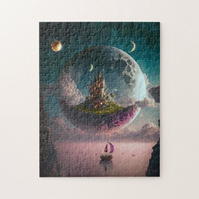 Château Dans L'Imaginaire Lune Art Jigsaw Puzzle (Vertical)