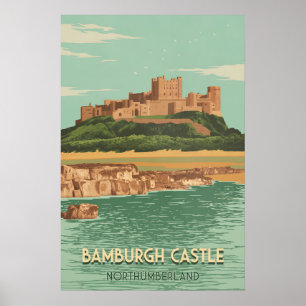 Château de Bamburgh Northumberland Affiche de voya