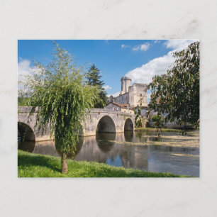Château de Bourdeilles and Stone Bridge, France Postcard