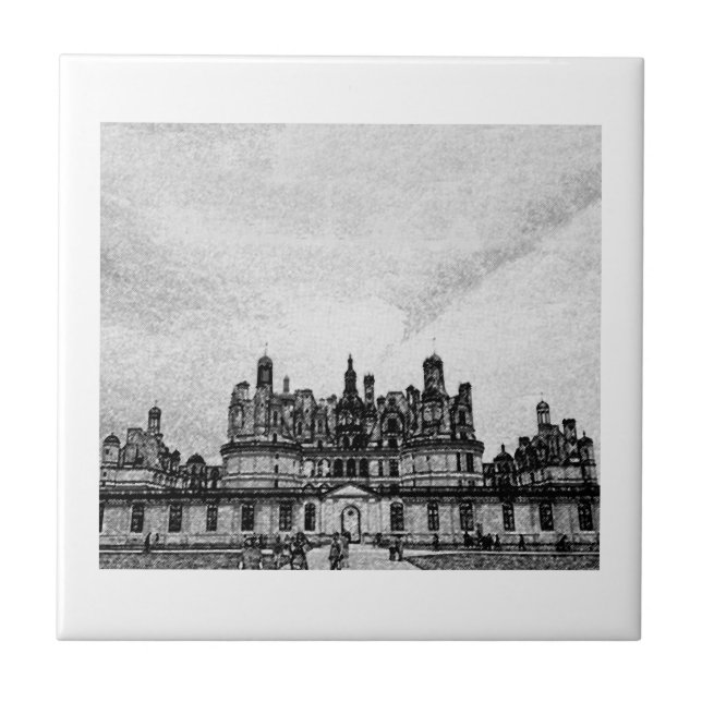 Château de Chambord Architecture France Sketch Tile (Front)