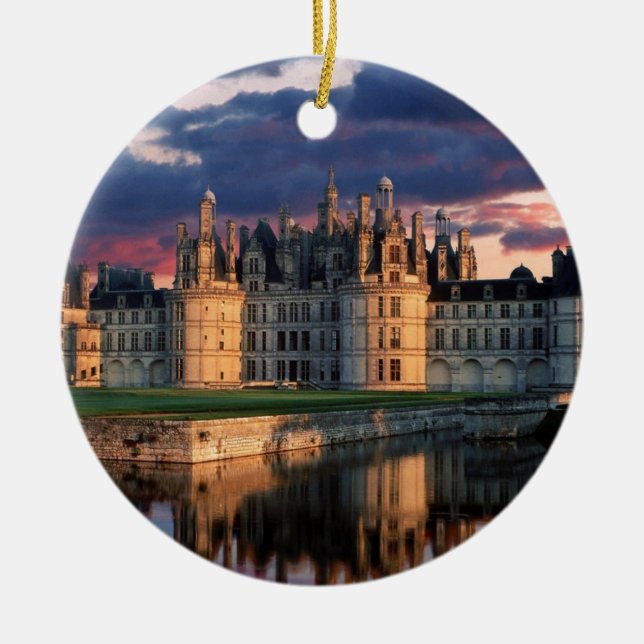 chateau de chambord Castle,Loire Valley, France Ceramic Ornament (Front)