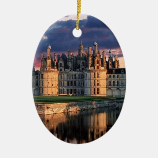 chateau de chambord Castle,Loire Valley, France Ceramic Ornament (Front)