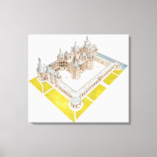 Chateau de Chambord Chambord Loir-et-Cher Canvas Print (Front)