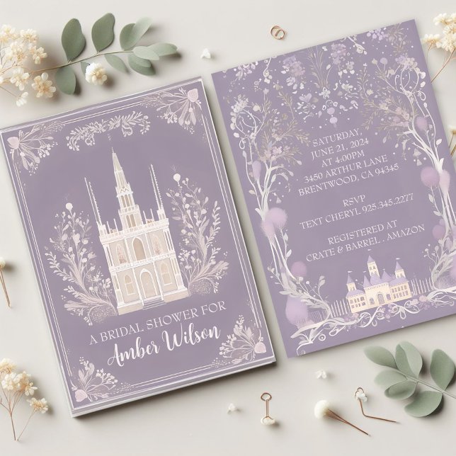 Château de conte de fées à la lavande Invitation (Créateur téléchargé)