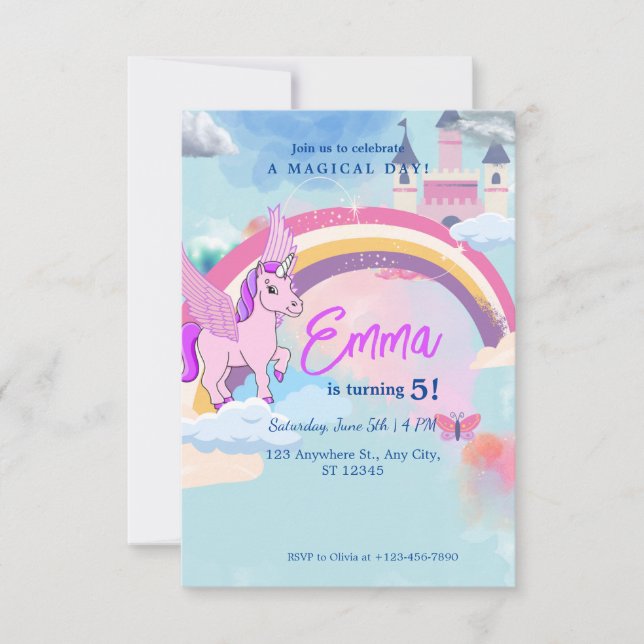 Chateau de la Cité Unicorn Invitation anniversaire (Devant)
