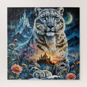 Château de Léopard de Neige Lune Puzzle