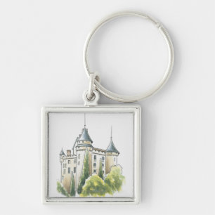 Chateau de Mercues, France Keychain