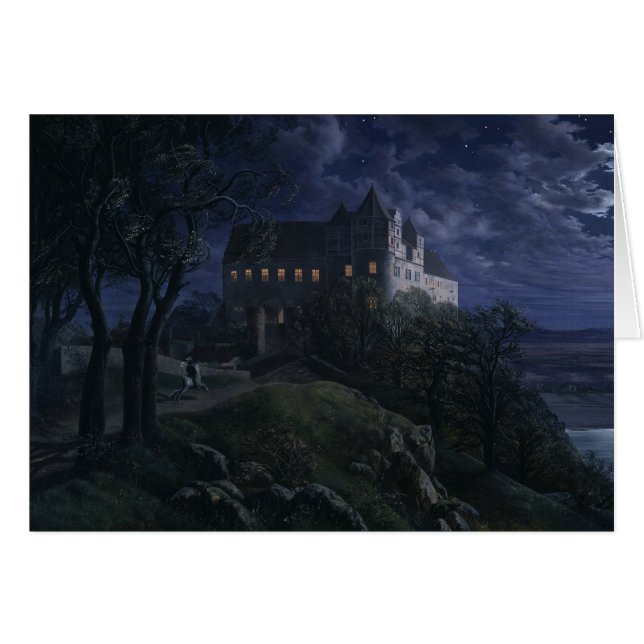 Château d'Oehme Scharfenberg à la nuit CC0454 (Devant horizontal)