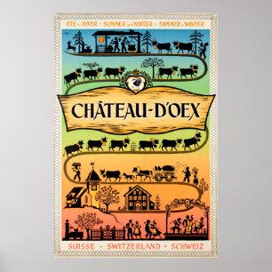 Château-d'Oex,Vaud,Switzerland,Travel Poster