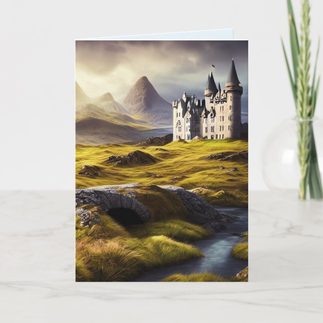 CHÂTEAU EN ÉCOSSE CARTES D'ANNIVERSAIRE ART (Devant)