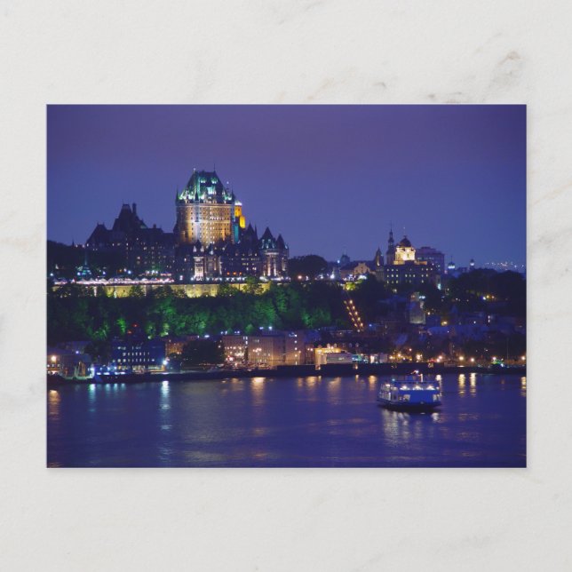 Chateau Frontenac Castle Night Quebec Postcard (Front)