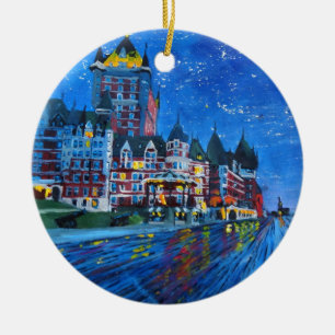 Château Frontenac Quebec Canada by night Ceramic Ornament