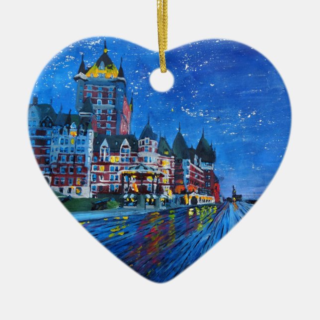 Château Frontenac Quebec Canada by night Ceramic Ornament (Front)