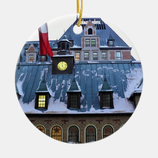 Chateau Frontenac, Quebec, Canada Ceramic Ornament (Front)