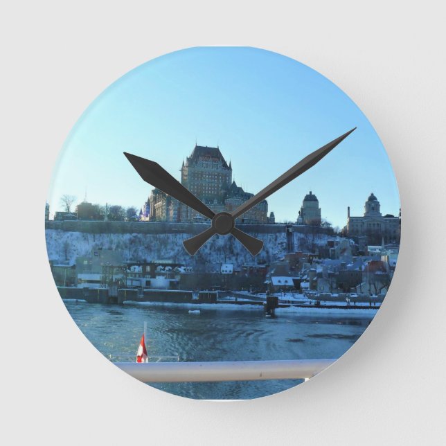 Chateau Frontenac, Quebec, Canada Round Clock (Front)