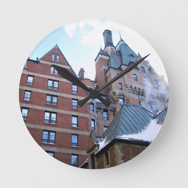 Chateau Frontenac, Quebec, Canada Round Clock (Front)