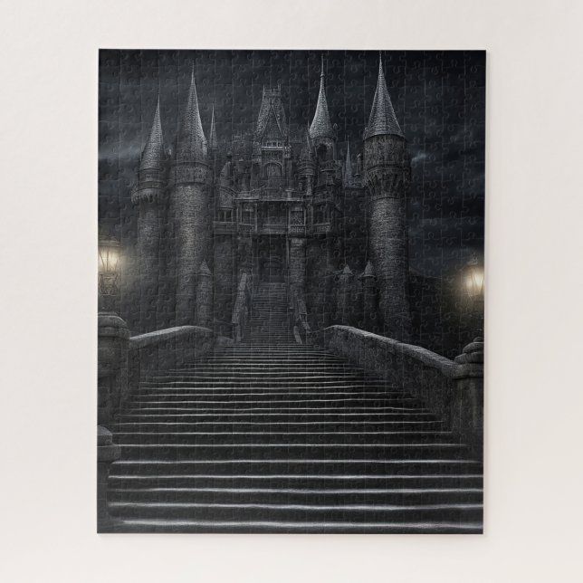 CHÂTEAU GOTHIQUE NUIT JIGSAW PUZZLE (Vertical)