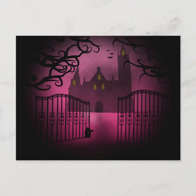Château gothique rose Carte postale (Devant)
