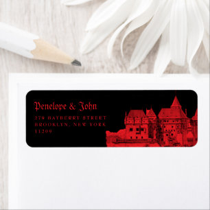 Château gothique vampire mariage noir rouge