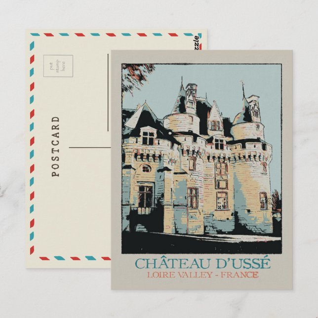Chateau of Ussé in the Loire valley, France Postcard (Front/Back)