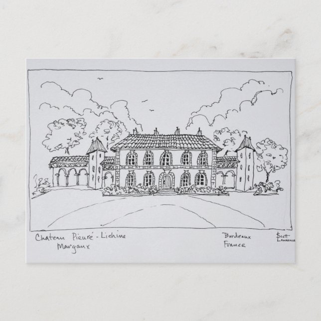 Chateau Prieure-Lichine, Margaux, Bordeaux Postcard (Front)