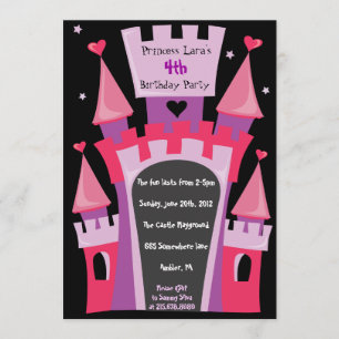 CHÂTEAU PRINCESS Invitation de fête d'anniversaire