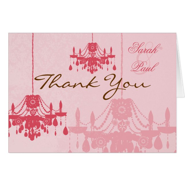 Chateau Rose rose Chandelier Mariage Invitations (Devant Horizontal)