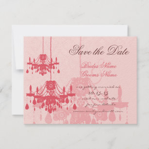 Chateau Rose rose Chandelier Mariage Invitations
