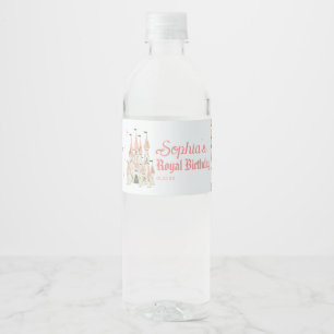 Château Royal Birthday Water Bottle Étiquette rose