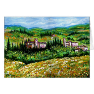 CHÂTEAUX EN CHIANTI PAYSAGE, CHAMPS DE FLEURS JAUN