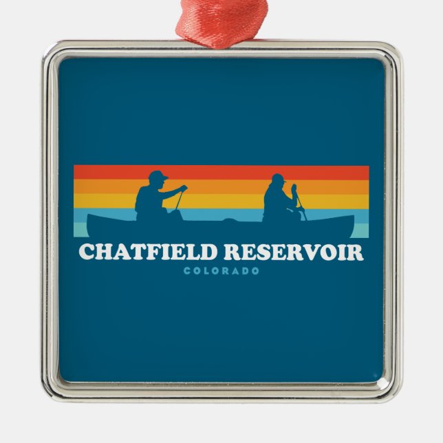 Chatfield Reservoir Colorado Canoe Metal Ornament (Front)