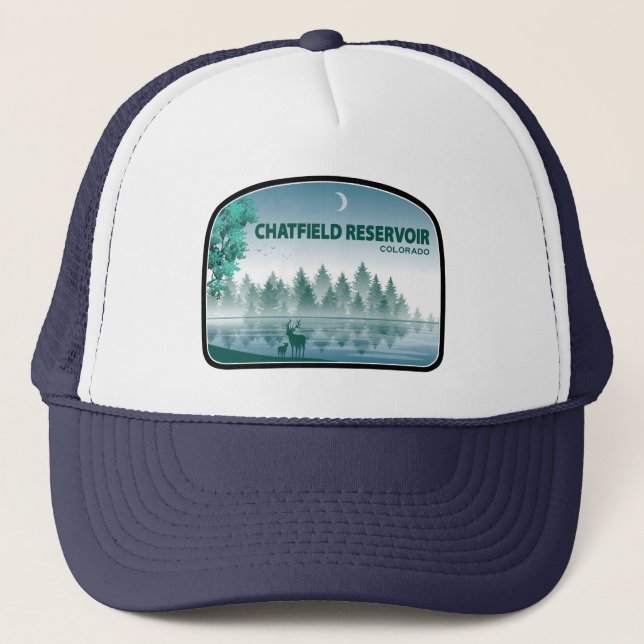 Chatfield Reservoir Colorado Deer Trucker Hat (Front)