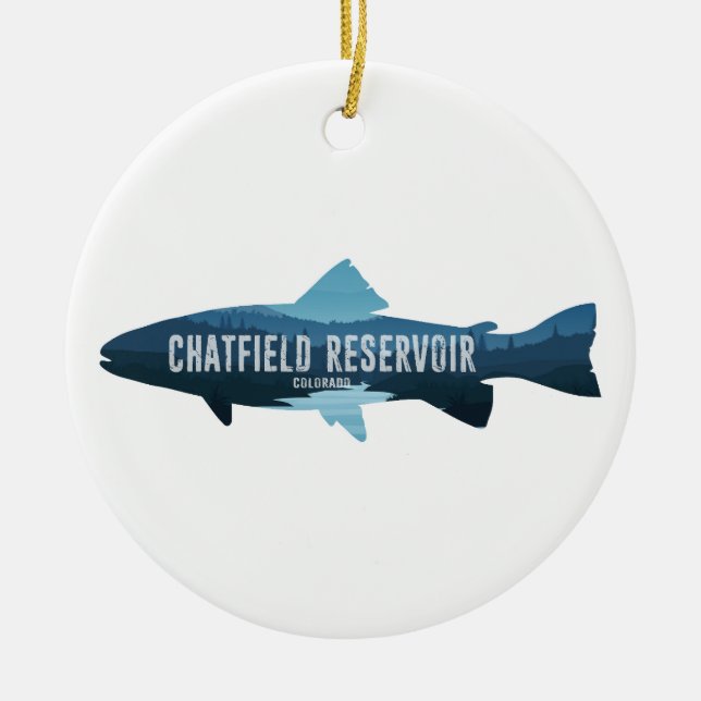 Chatfield Reservoir Colorado Fish Ceramic Ornament (Front)