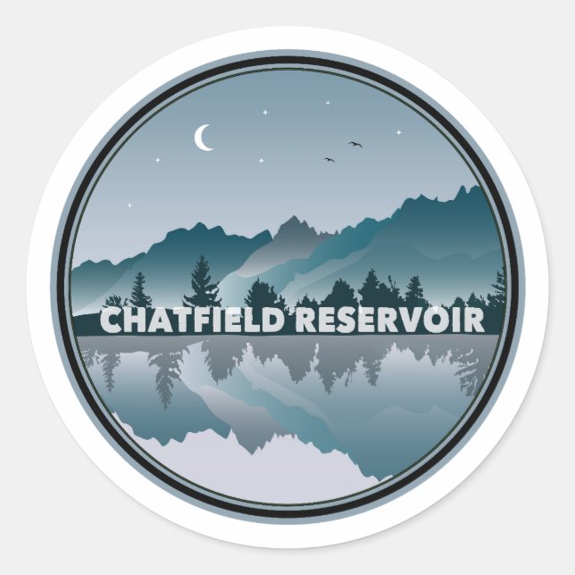 Chatfield Reservoir Colorado Reflection Classic Round Sticker (Front)