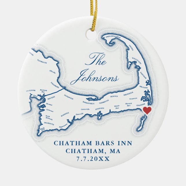 Chatham Bars Inn Wedding Photo First Christmas Ceramic Ornament (Front)