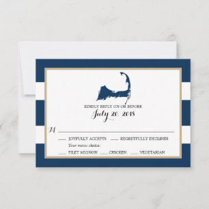 Chatham Cape Cod with heart   Wedding RSVP menu