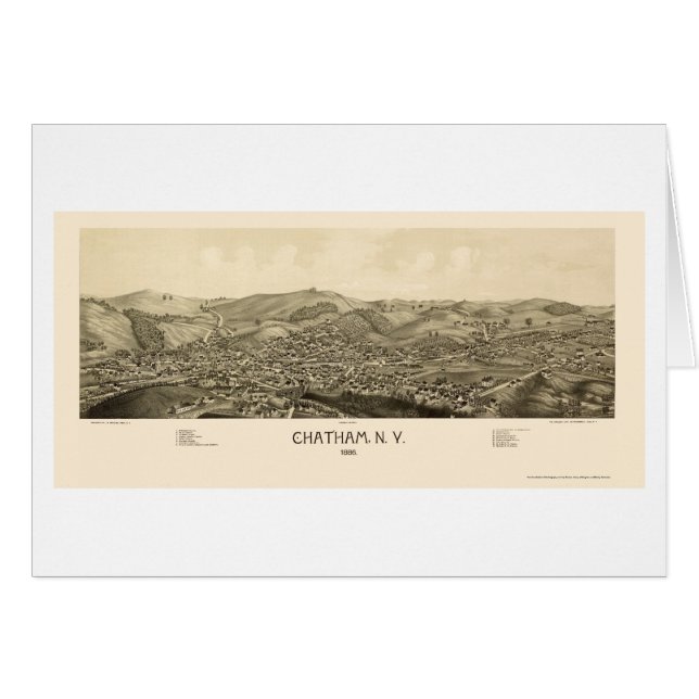 Chatham, carte panoramique de NY - 1886 (Devant horizontal)