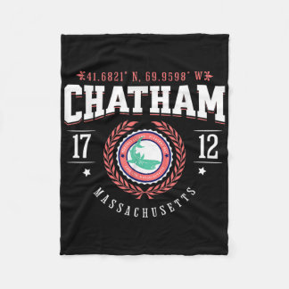 Chatham Ma Cape Cod Souvenir Beach Shark Nautical  Fleece Blanket