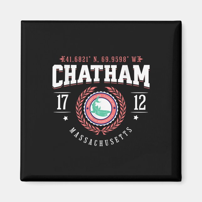 Chatham Ma Cape Cod Souvenir Beach Shark Nautical  Magnet (Front)