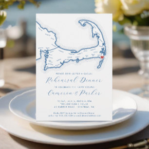 Chatham MA Casual Wedding Rehearsal Dinner Invitation