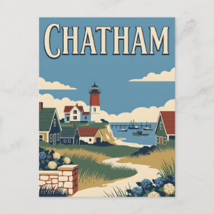 Chatham Massachusetts Cape Cod Vintage Poster Postcard