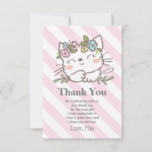 chaton blanc, chaton, animaux carte de remerciemen