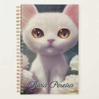 Chaton Blanc Mignon Nom Personnalisé