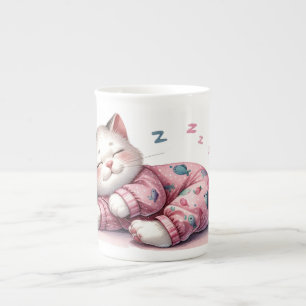 Chaton couché dans un pyjama d'os de Chine Mug