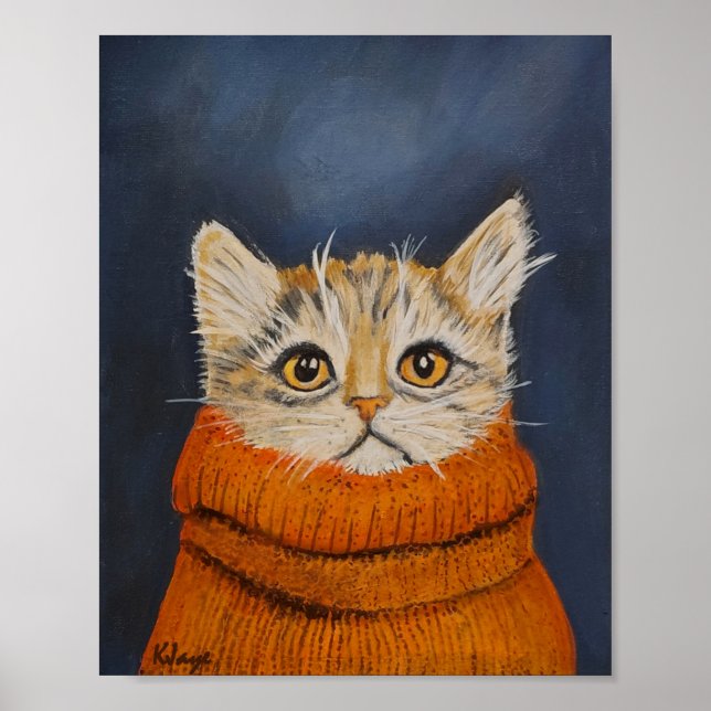 Chaton Dans Un Pull - Impression d'Art pour Amateu (Devant)