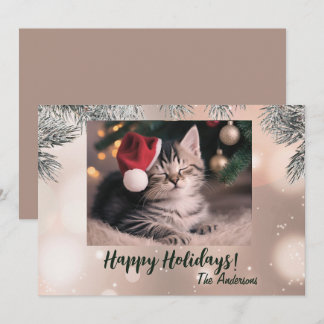 Chaton de Noël 9, Joyeuses fêtes, Carte de Noël